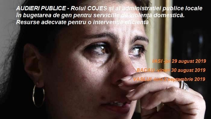 Audieri publice -rolul COJES și al administratiei publice locale în bugetarea de gen pentru serviciile de violența domestica